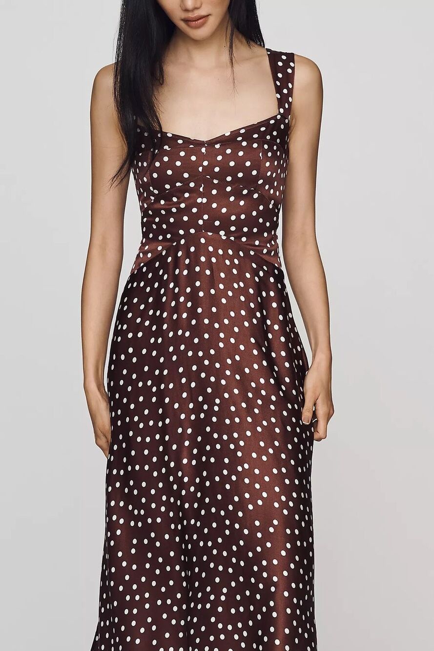 New Anthropologie Jocelyn Sleeveless Slip Midi Dress by Maeve Size L - Picture 4 of 11